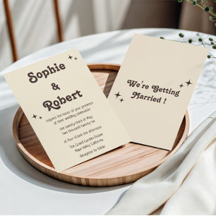 Retro Elegante Minimalistische Typografie Hochzeit Einladung