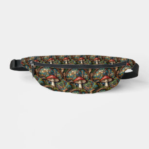 Retro-elegantes bohemisches Pilzwaldmuster Bauchtasche
