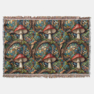 Retro-elegantes bohemisches Pilzwaldmuster Decke