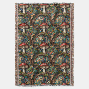 Retro-elegantes bohemisches Pilzwaldmuster Decke