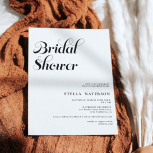 Retro-elegantes, einfaches Schwarz-weißes Brautpar Einladung