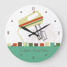 Retro elektrische Beaters Backen Mixer Küchenuhr Große Wanduhr