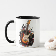 Retro-Elektrische Gitarre & Verstärker Doppelseiti