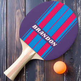 Retro Elektrische Traubenpappe Streifen mit Namen Tischtennis Schläger