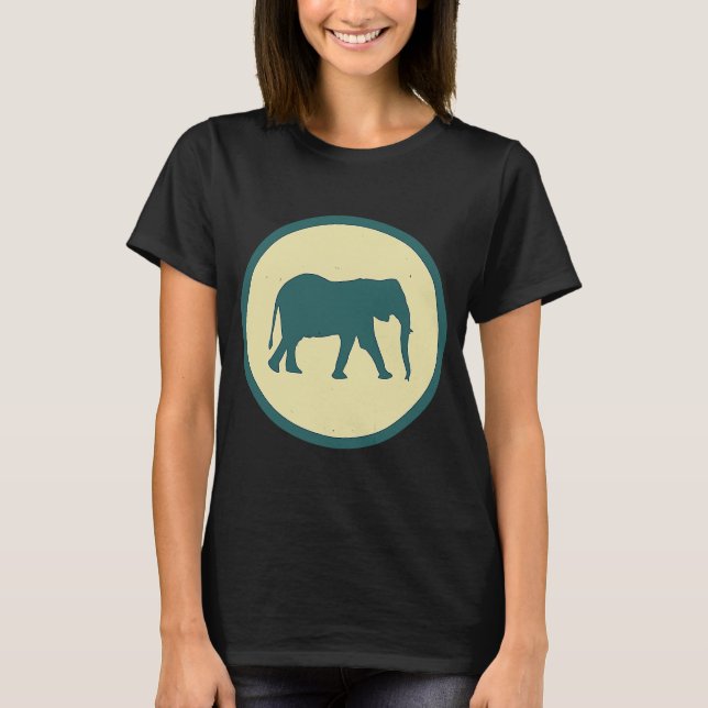 Retro Elephant Vintag Wildtier T-Shirt (Vorderseite)