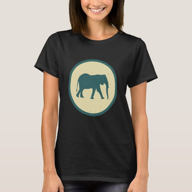 Retro Elephant Vintage Wild Animal T-Shirt (Vorderseite)