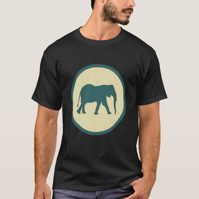 Retro Elephant Vintage Wild Animal T-Shirt (Vorderseite)