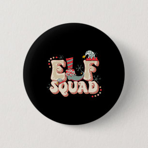 Retro Elf Squad Weihnachten Matching Familie Spaß  Button