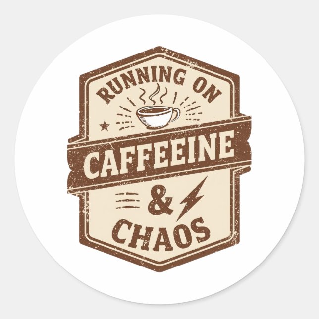 Retro-Eltern und Kaffee-Liebhaber Humor Runder Aufkleber (Vorderseite)