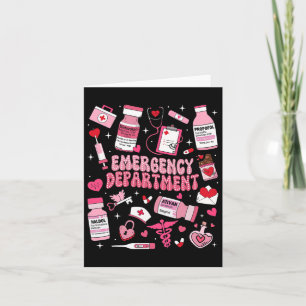 Retro Emergency Department Ed Er Nurse Valentines Karte