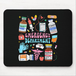 Retro Emergency Department Emergency Room Er Ed Nu Mousepad