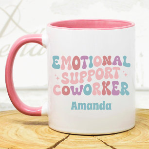 Retro emotionaler Unterstützer-Kollege lustig indi Tasse