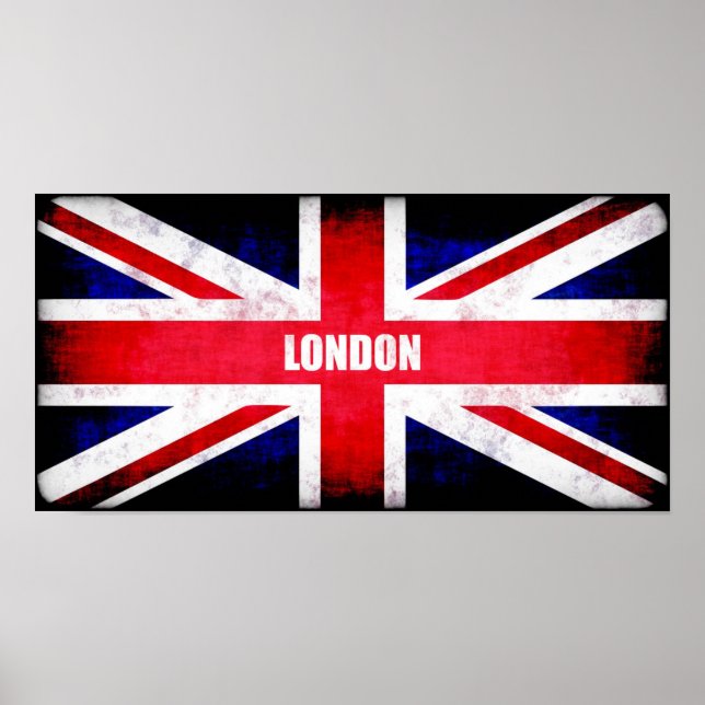Retro England Flag / Union Jack Poster (Vorne)