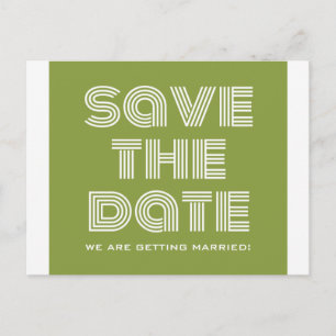 Rétro Enregistrer la date carte postale, Vert oliv