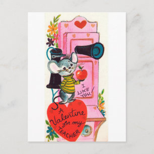 Retro Enseignant Vintage Valentine Carte postale
