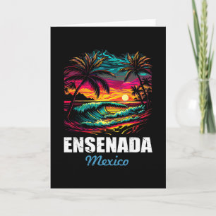 Retro Ensenada Mexiko Sonnenuntergang Vintage Urla Karte
