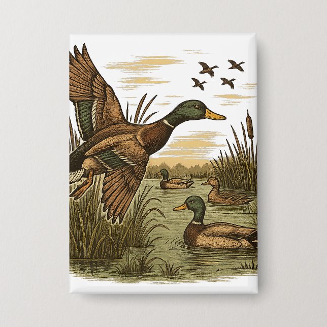 Retro-Entenjagd,  Button (Vorderseite)