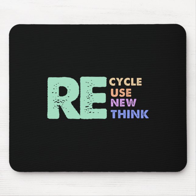 Retro Entfernen Gerecycelt Meme Wiederverwenden Ne Mousepad (Vorne)