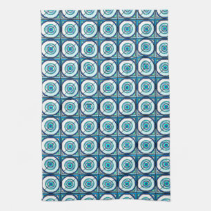 Retro Entwurfs-Küchen-Tuch in aquamarinem u. im Küchentuch
