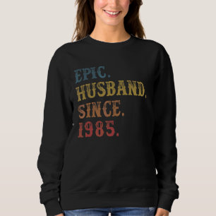 Retro Epic Husband Seit 1985 37. Wedding Anive Sweatshirt