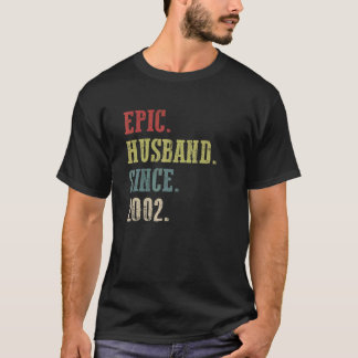 Retro Epic Husband Seit 2002 20th Wedding Aniver T-Shirt
