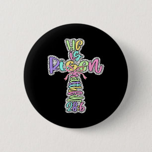 Retro er ist riskiert Kreuz Auferstehung Jesus Button