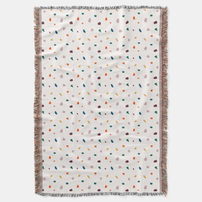 Retro Erathy Terrazzo Print Cosy Throw Blanket Decke (Vorderseite Vertikal)