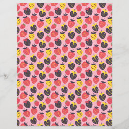 Retro Erdbeeren und Streifen-Scrapbook