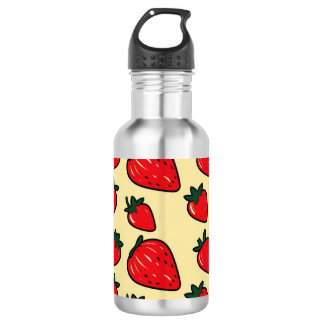 Retro-Erdbeerenflasche - süßes Erdbeermuster Edelstahlflasche