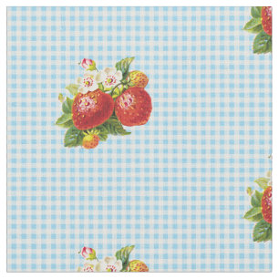Retro Erdbeergingham-Muster Stoff
