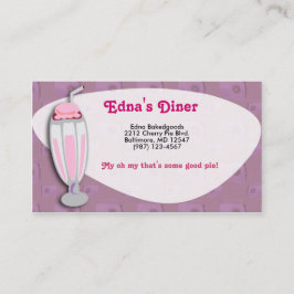 Retro Erdbeermilchshake Visitenkarte