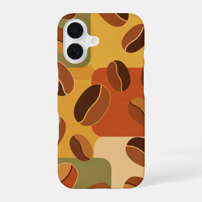 Retro-Erdfarbene Kaffee-Abstrakt iPhone 16 Hülle (Rückseite)