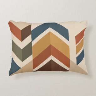 Retro-Erdfarbton-Chevron Dekokissen