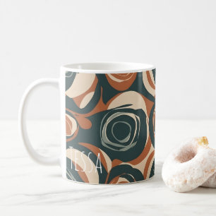 Retro erdige Schwirbelmuster Mitte des Jahrhundert Kaffeetasse