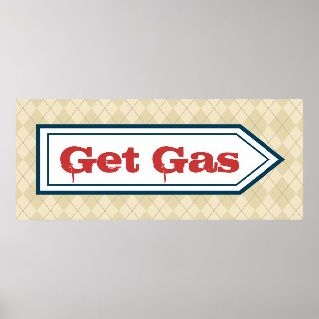 Retro erhalten Gas Diner Tankstelle Signature Art Poster (Vorne)
