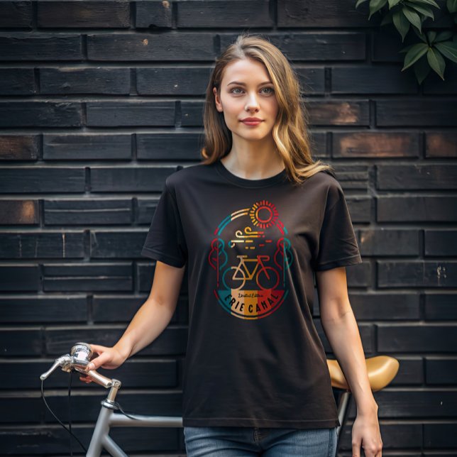 Retro Erie Canal Radweg. T-Shirt (Von Creator hochgeladen)