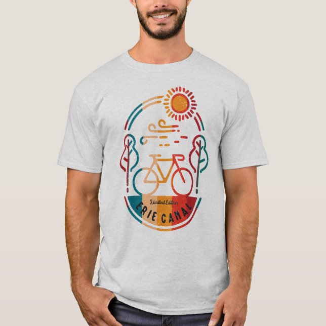 Retro Erie Canal Radweg. T-Shirt (Vorderseite)