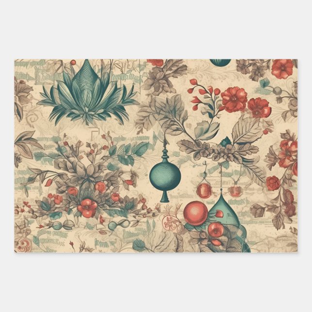 Retro-Erinnerungen Geschenkpapier Set (Vorderseite)