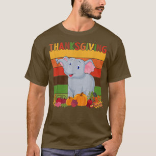 Retro Erntedank Dekoration Elefanten Liebhaber Tha T-Shirt