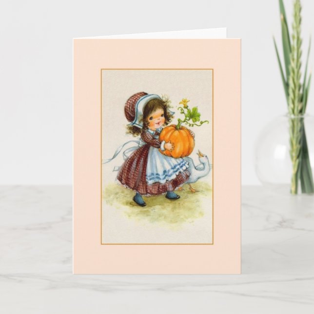 Retro Erntedank Harvest Grußkarte Feiertagskarte (Vorderseite)