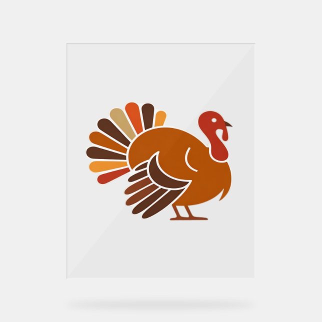 Retro Erntedank Türkei - Fall Harvest Design Cl Acrylschild (Vorderseite)