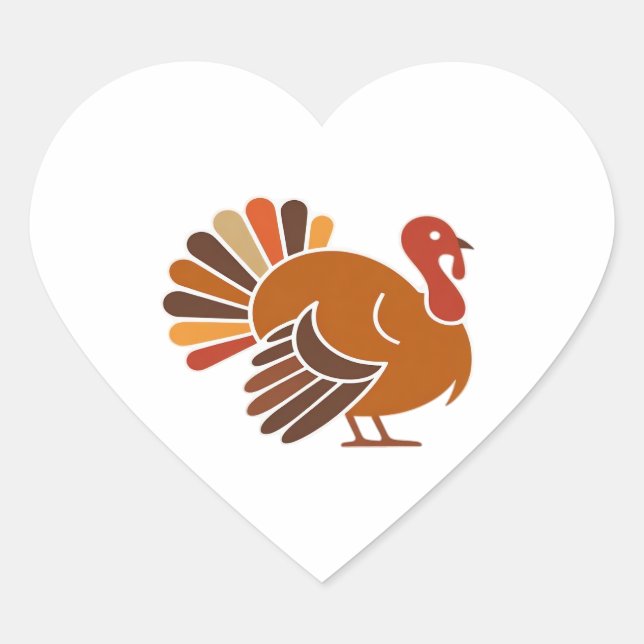 Retro Erntedank Türkei - Fall Harvest Design Cl Herz-Aufkleber (Vorderseite)