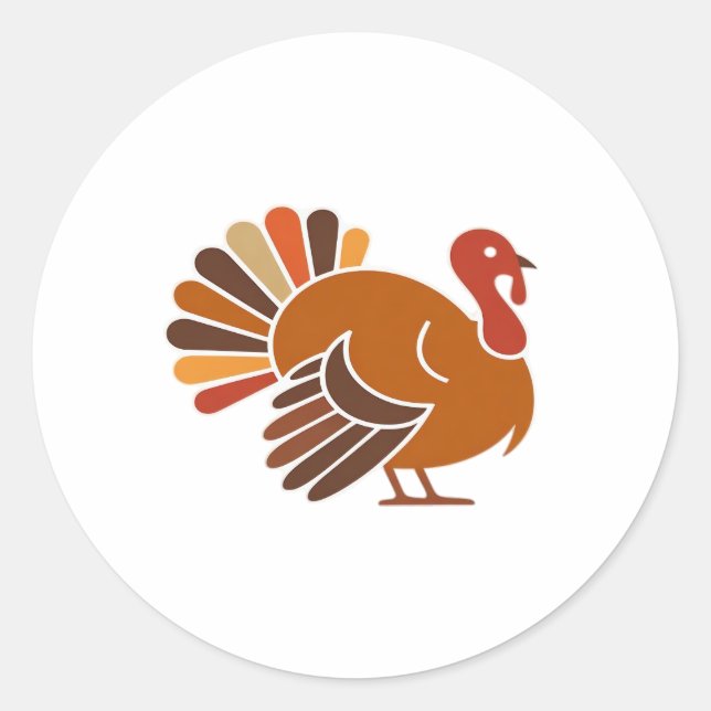 Retro Erntedank Türkei - Fall Harvest Design Cl Runder Aufkleber (Vorderseite)