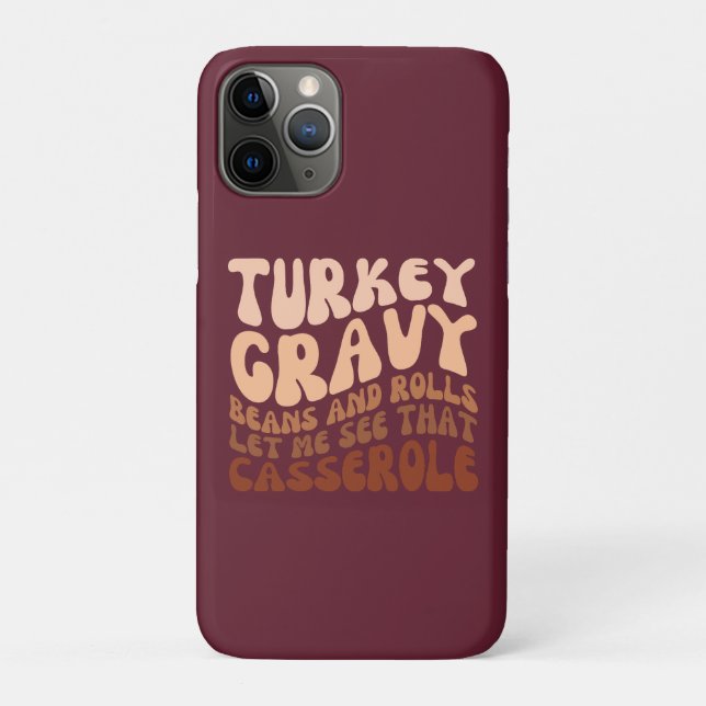 Retro Erntedank Türkei Gravy Bohnen und Rollen Case-Mate iPhone Hülle (Rückseite)