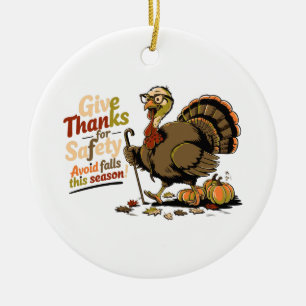 Retro Erntedank Türkei Sicherheit - Danke Keramik Ornament