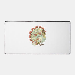 Retro Erntedank Türkei - Vintage Blume Schreibtischunterlage