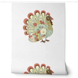 Retro Erntedank Türkei - Vintage Blume Tapete
