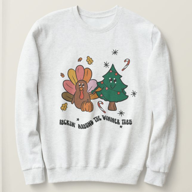 Retro Erntedank Weihnachten Sweatshirt (Design vorne)