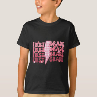 Retro-Erste-Klasse-Lehrer-Blitz-Ersttag T-Shirt