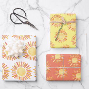 Retro Erster Ausflug rund um die Sun Birthday Part Geschenkpapier Set